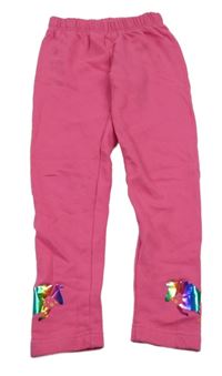 Tmavoružové teplákové teplákové legíny s metalickými koníky bpc