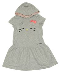 Sivé melírované teplákové šaty s Kitty a kapucňou H&M