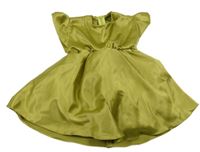 Olivové saténové šaty