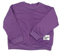 Purpurová tepláková mikina s nášivkou SHEIN