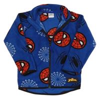 Tmavomodrá fleecová prepínaci mikina so Spider-many St. Bernard