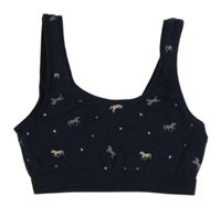 Tmavomodrá lambáda s koníky a srdiečkami YIGGA