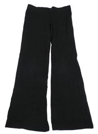 Čierne flare teplákové nohavice H&M