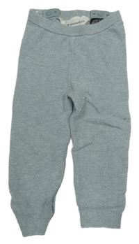Modrošedé melírované pletené tepláky H&M