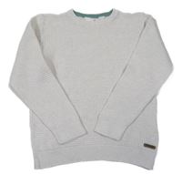 Smotanový melírovaný rebrovaný sveter H&M