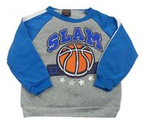 Sivo-modrá mikina s basketbalovým loptou