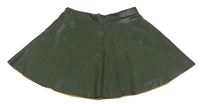 Khaki koženková sukňa zn. H&M