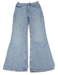 Modré flare high waist rifle H&M