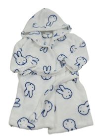 Bílý chlupatý župan s králíky - Miffy Zeeman