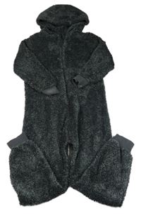 Antracitová melírovaná chlpatá kombinéza s kapucňou zn. Next