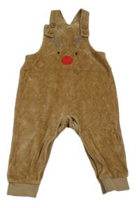 Hnedé zamatové na traké tepláky so sobom zn. Topomini