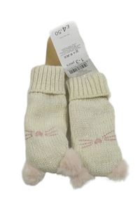 Nové - Béžové třpytivé rukavice s čumáky Nutmeg