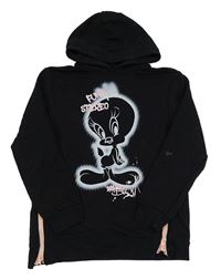 Černá mikina s Tweetym a kapucí