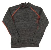 Tmavošedé melírované spodní triko se stojáčkem