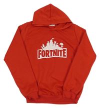 Červená lehká mikina s potiskem a kapucí - Fortnite