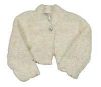 Smotanové vzorované podšité bolerko