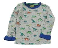 Šedé melírované pyžamové triko s dinosaury M&S