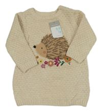 Nové - Béžové svetrové šaty s ježkem Primark