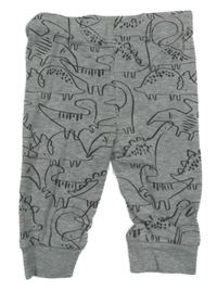 Svetlosivé melírované ľahké tepláky s dinosaurami Tu