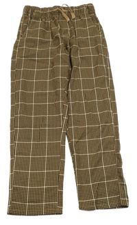 Hnedo-čierne kockované relaxed jogger nohavice H&M