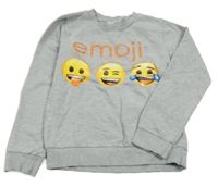Sivá melírovaná mikina so smajlíkmi