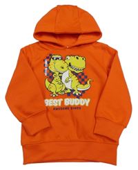 Červená mikina s dinosaury a kapucí Infinity Kids