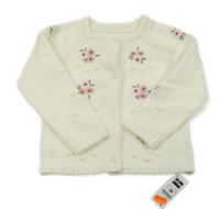 Nové - Smetanový propínací svetr s výšivkami květin Dunnes