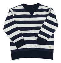 Tmavomodro-biela pruhovaná mikina