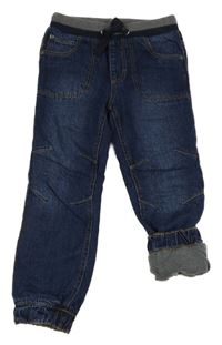 Tmavomodré podšité cuff rifle s úpletovým pasem Topolino