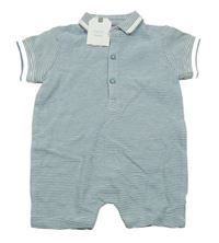 Nové - Modro-bílý pruhovaný polo kraťasový overal Next