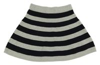 Sivo-čierna pruhovaná trblietavá pletená sukňa Dopodopo