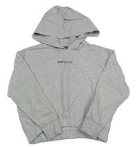 Sivá melírovaná mikina s nápisom a kapucňou Pepperts