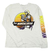 Biele tričko s potiskem - Mandalorian H&M