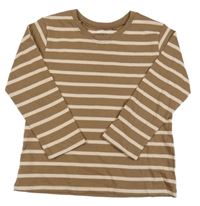 Hnedo-marhuľové pruhované tričko Next