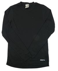 Černé žebrované thermo triko Craft