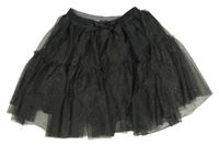 Antracitová trblietavá tylová sukňa s mašlou H&M