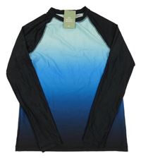 Nové - Modro-čierne ombré UV tričko H&M