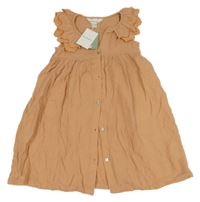 Nové - Starorůžové mušelínové propínací šaty H&M