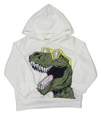 Smotanová ľahká mikina s dinosaurom a kapucňou