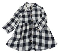 Čierno-svetlosivé kockované prepínaci košeľové šaty H&M