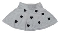Sivá melírovaná pletená sukňa so srdiečkami H&M