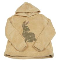 Meruňková plyšová mikina s králíkem a kapucí H&M