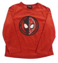 Červená plyšová mikina so Spidermanem Primark