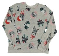 Sivá ľahká mikina so zvieratkami H&M