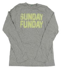 Sivé melírované tričko s nápisom