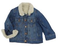 Modrá zateplená rifľová bunda s vreckami V by Very