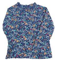 Tmavomodro-farebné kvetované tričko Lupilu