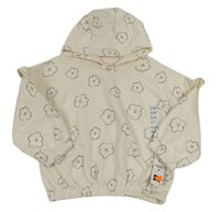 Nové - smetanová květovaná oversize mikina s kapucí Dunnes Stores 