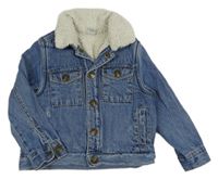 Modrá zateplená rifľová bunda Tu