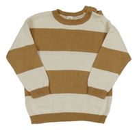 Bielo-béžový pruhovaný ľahký sveter H&M